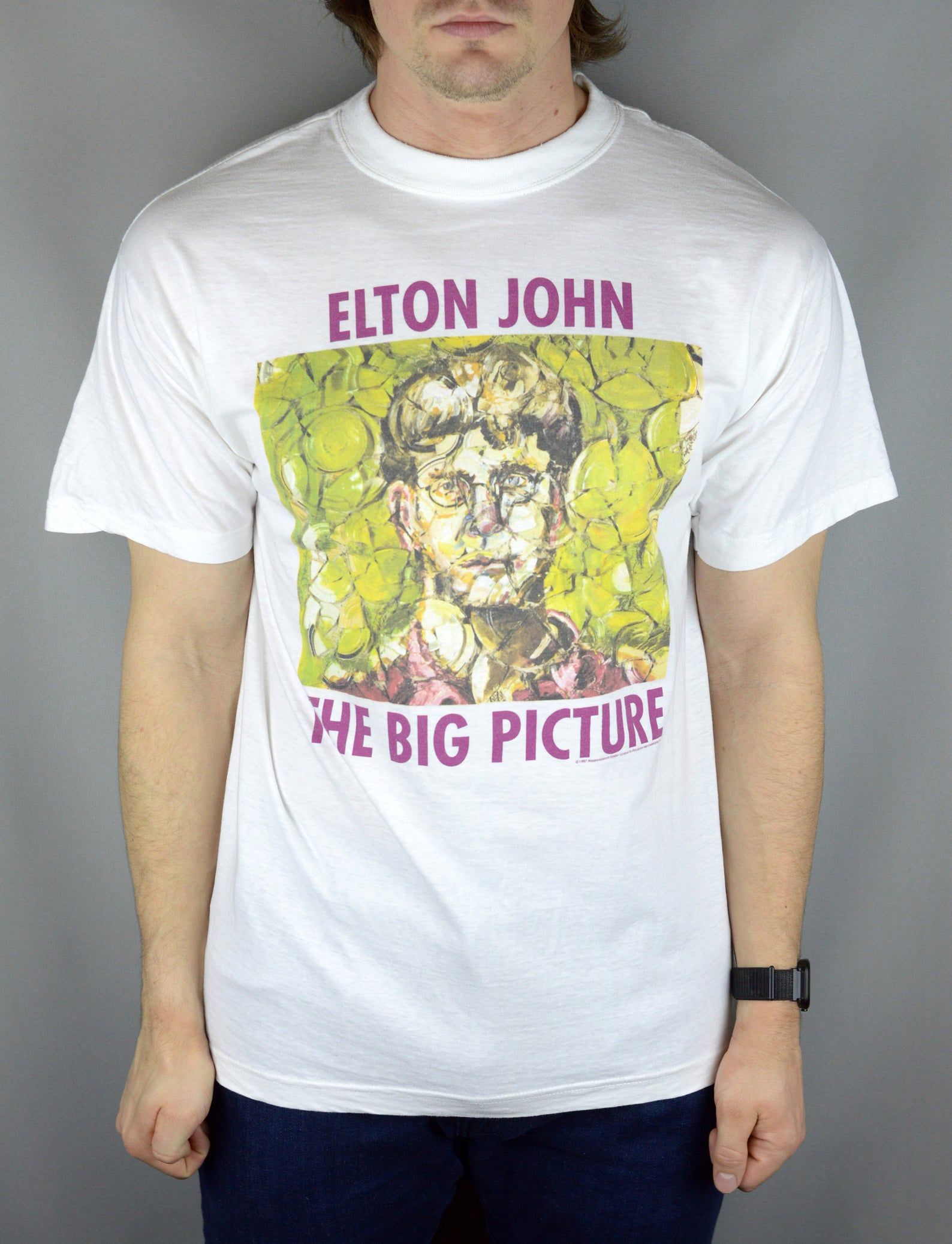 Vintage Elton John The Big Picture 1997 T Shirt vintage elton john the big picture 1997 t shirt 0aidn