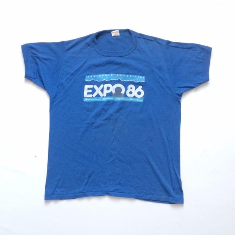 Vintage Expo 86 Ringer T Shirt Vancouver British Columbia Sz Large