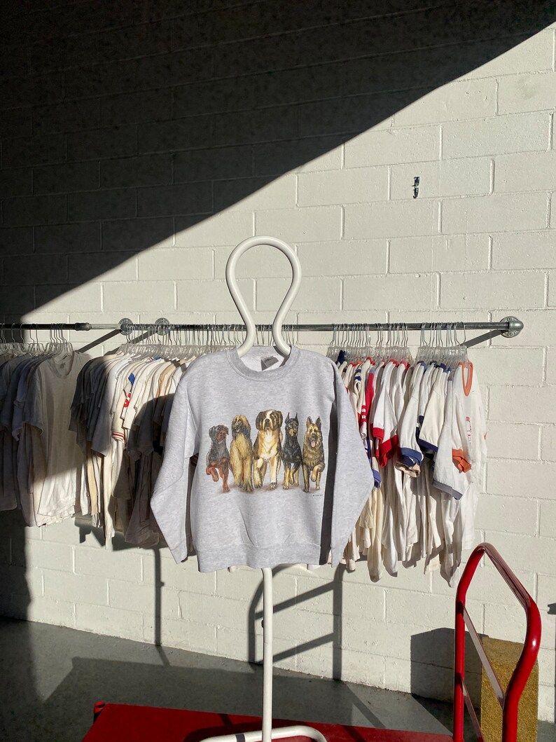 Vintage Fantastic 90S Dog Front And Back Sweatshirt