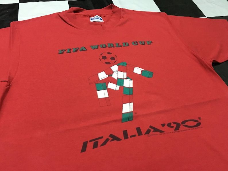 Vintage Fifa World Cup 1990S Italia Shirt Made In 1986S Official Licensed