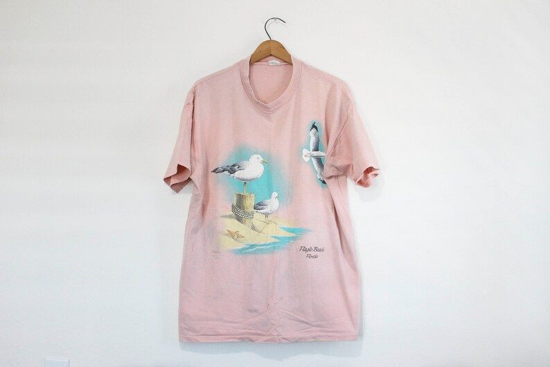 Vintage Flagler Beach Florida Seagull T Shirt