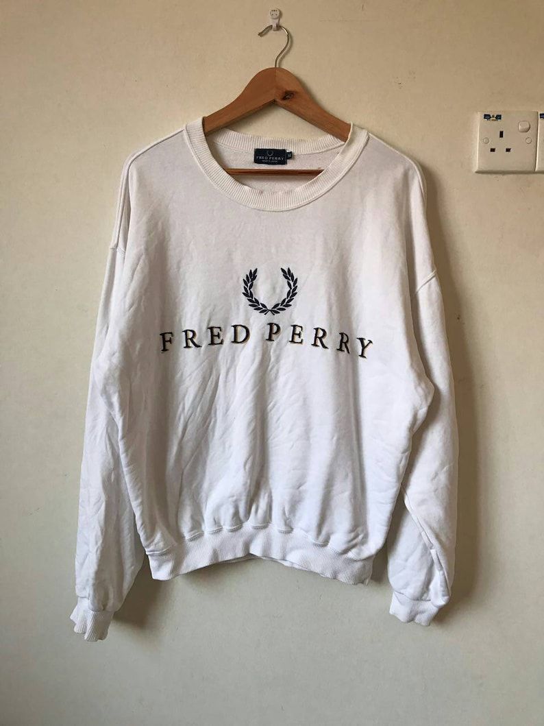 Vintage Fred Perry Spellout Embroidery Sweatshirt