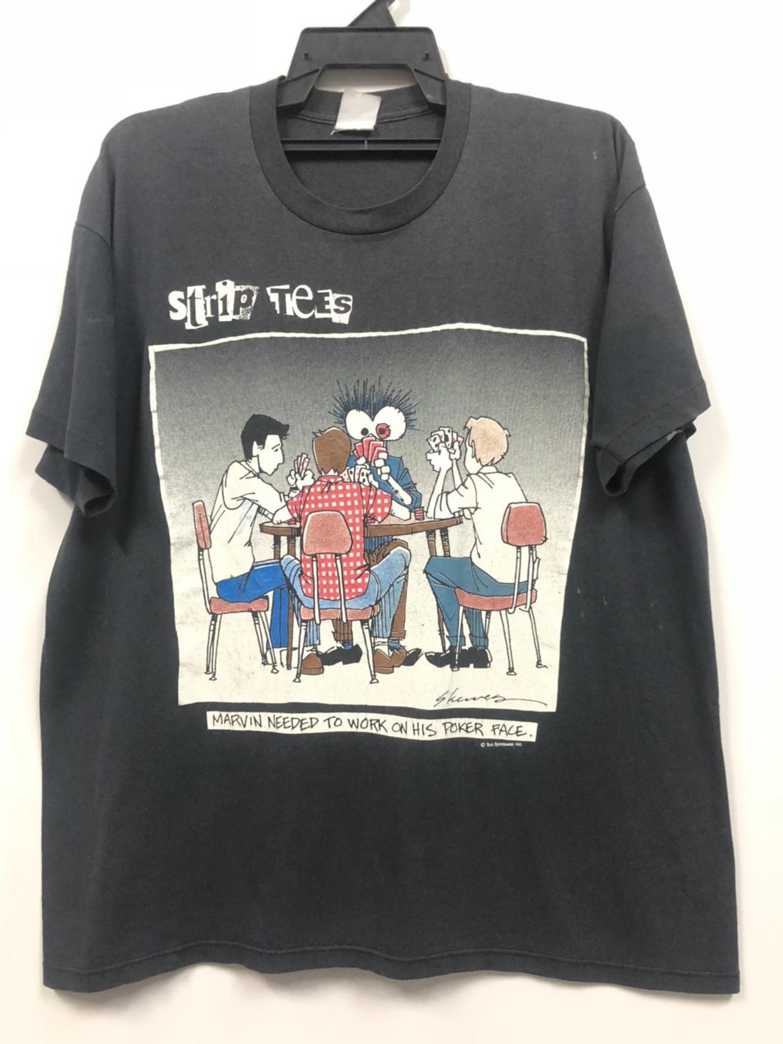 Vintage Funny Graphic Strip Tees 80S Cartoon T Shirt