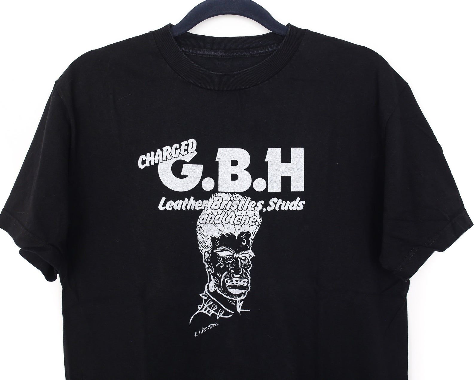 Vintage Gbh Leather Bristles Studs And Acne T-Shirt M Punk Rock