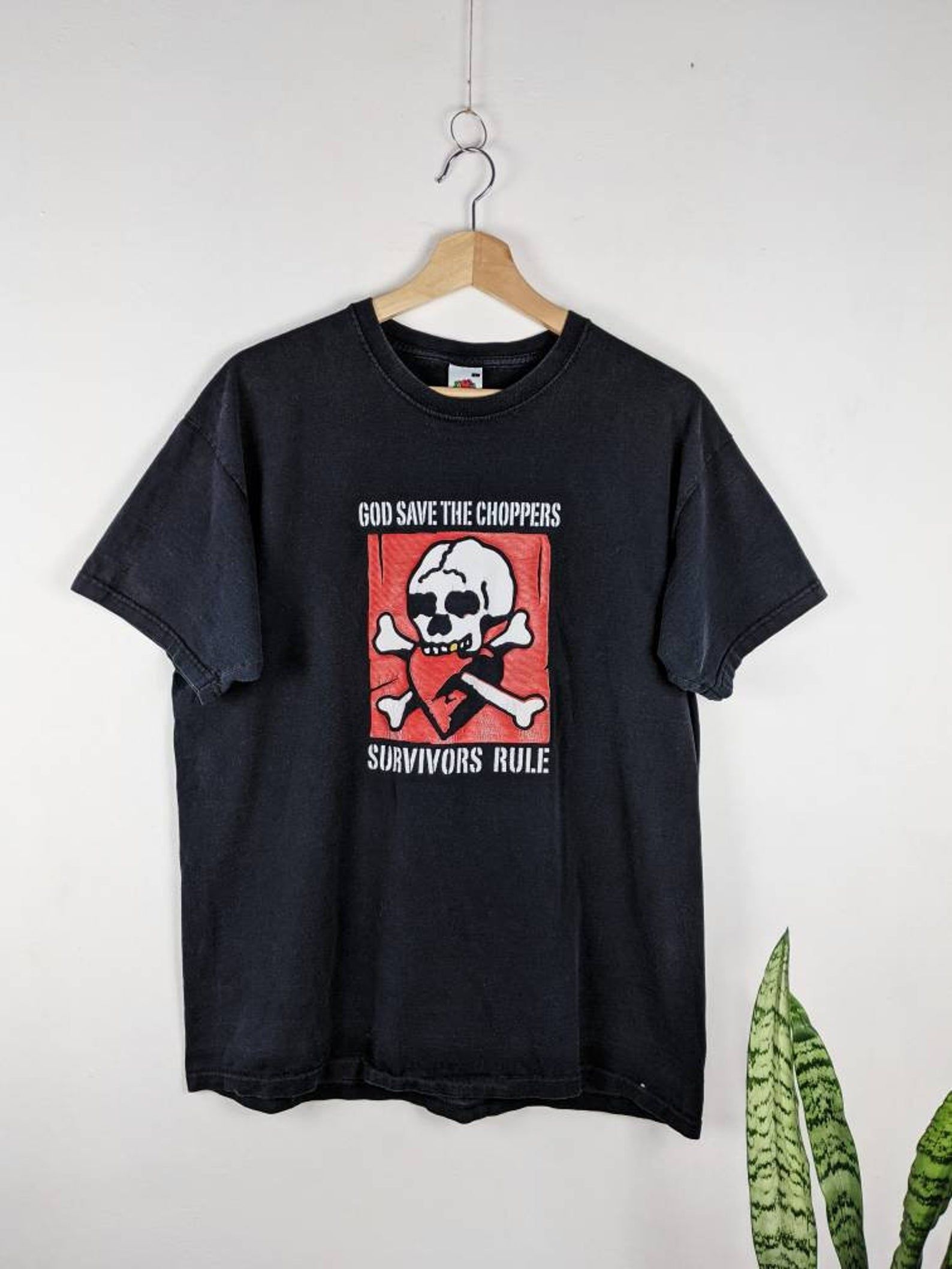 Vintage God Save The Choppers T-Shirt Merch Survivors Rule Bike Mekka Of Choppers