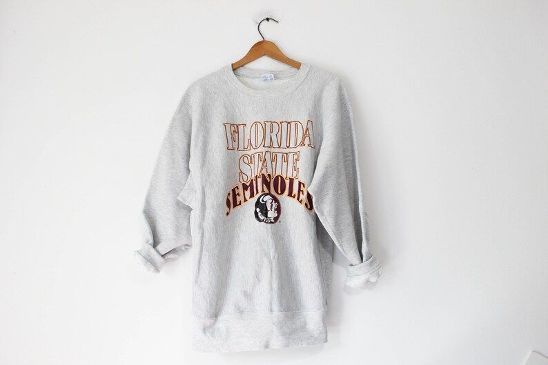 Vintage Gray Florida State Seminoles Champion Reverse Weave Sweatshirt