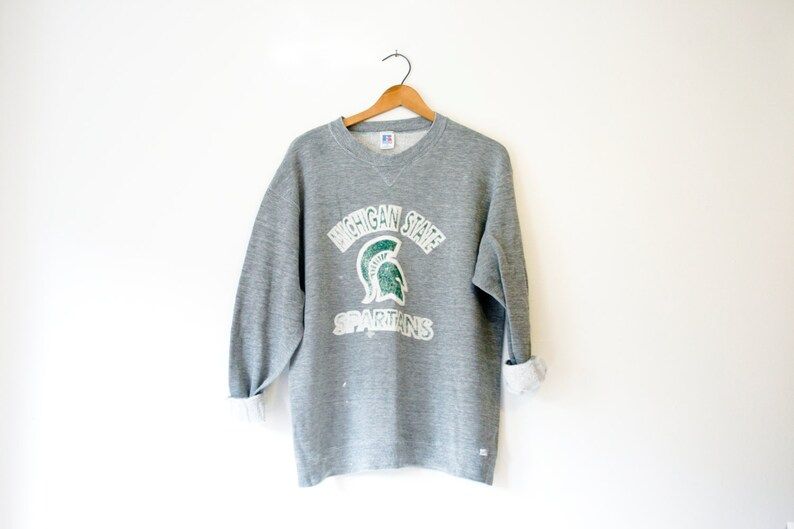 Vintage Gray Michigan State Spartans Sweatshirt