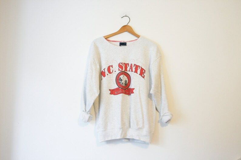 Vintage Gray North Carolina State University Wolfpack Sweatshirt