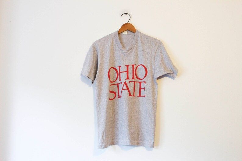 Vintage Gray Ohio State University T Shirt