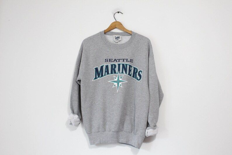 Vintage Gray Seattle Mariners Mlb Baseball Sweatshirt