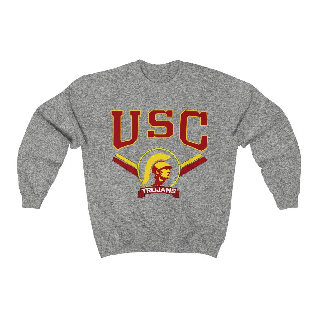 Vintage Gray Usc Trojans University Of Southern California Sweatshirt 211204