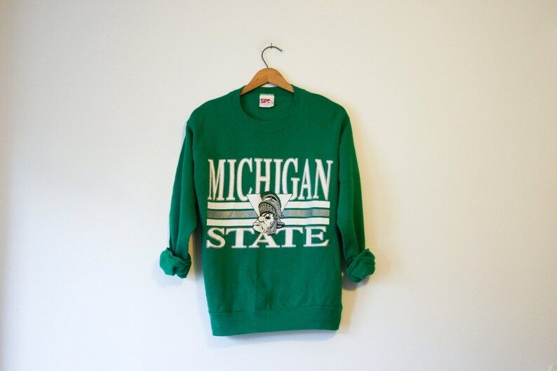 Vintage Green Michigan State Spartans Sweatshirt