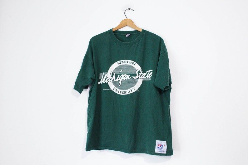 Vintage Green Michigan State Spartans T Shirt