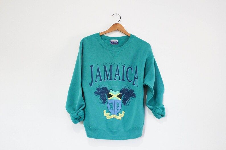 Vintage Green University Of Jamaica Sweatshirt