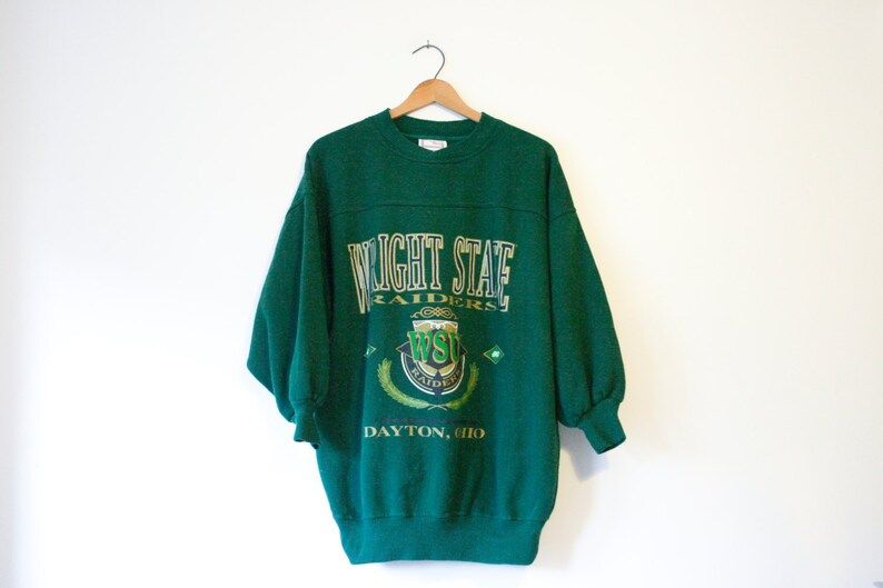 Vintage Green Wright State Dayton Ohio Sweatshirt
