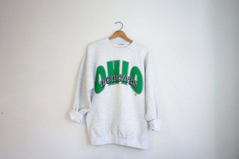 Vintage Grey Ohio University Bobcats Sweatshirt