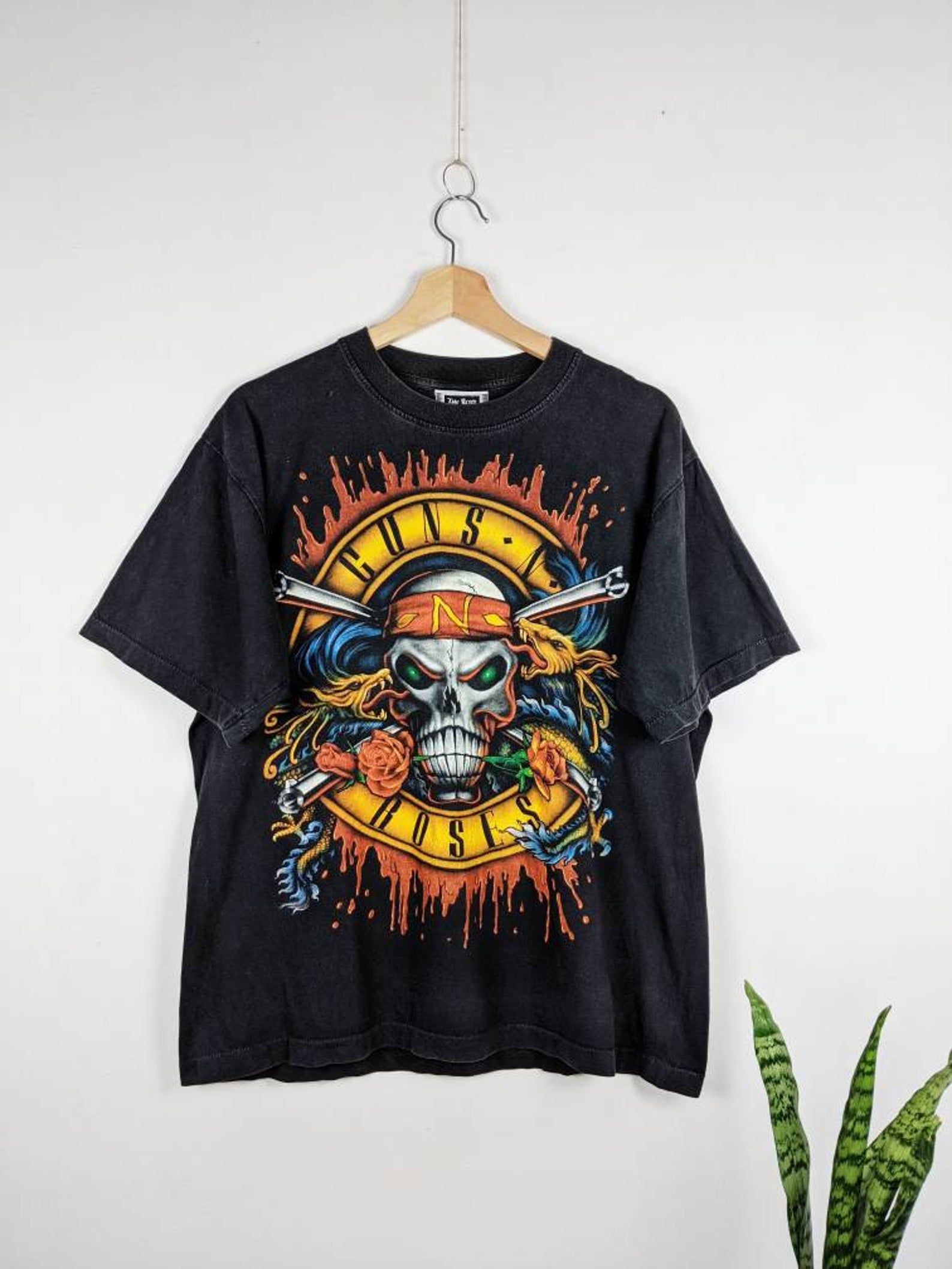 Vintage Guns N Roses Merch T-Shirt Double Side Faded 90S Ramones Led Zeppelin