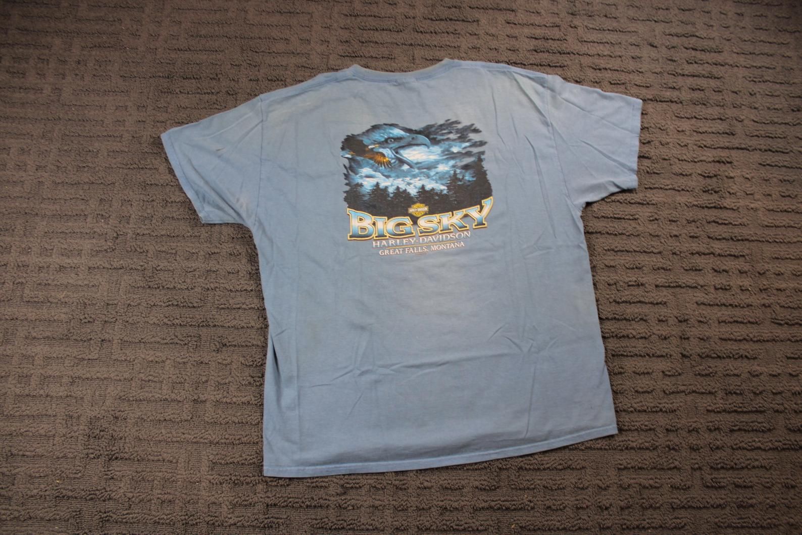 Vintage Harley Davidson Big Sky T-Shirt / 90S Motorcycle Graphic Promo Tee