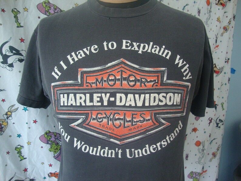 Vintage Harley Davidson Eagle Faded Black Tee Soft Thin Motorcycle Mc Rally Stillwater Oklahoma Made In Usa T Shirt