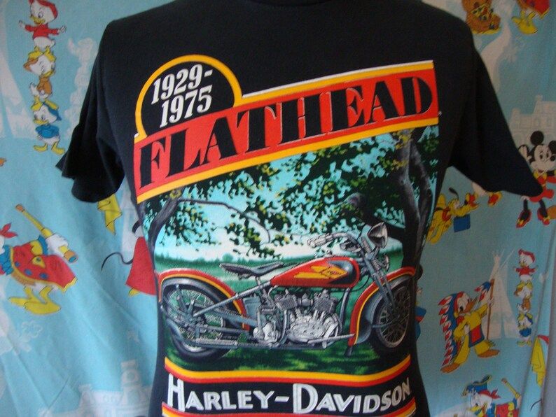 Vintage Harley Davidson Flathead 1991 90S Holoubek Made In Usa Biker Tee Motorcycle Mc T Shirt