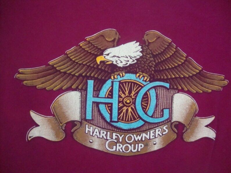 Vintage Harley Davidson Motorcycle 1989 Owners Group 100 Cotton Biker Trucker T Shirt