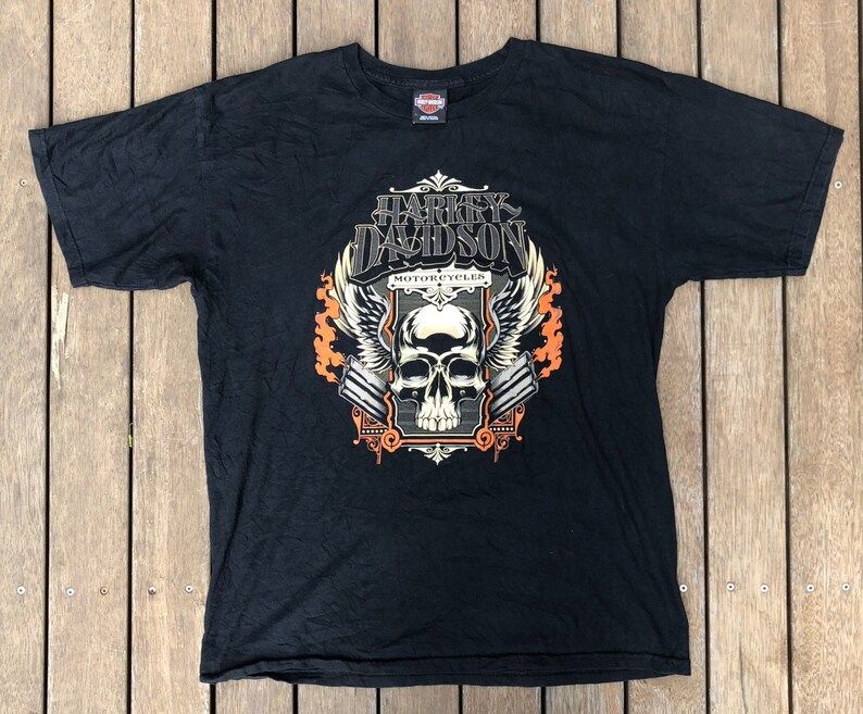 Vintage Harley Davidson Motorcycles Bahamas Unisex Large Souvenir Bike Dealer T Shirt Retro Grunge Biker Summer Festival Harley Streetwear