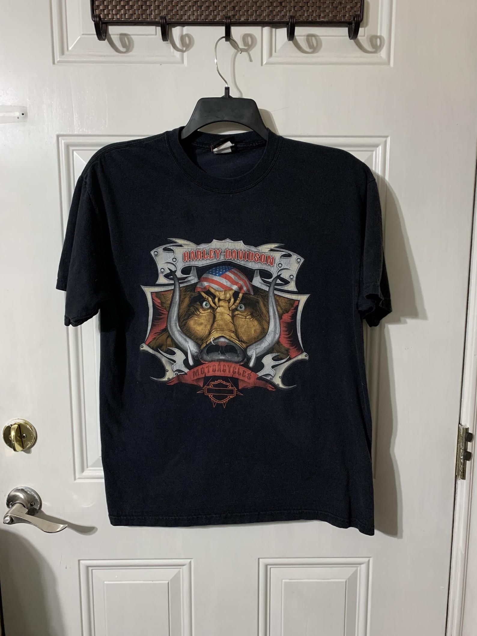 Vintage Harley Davidson Stone Mountain Georgia Wild Hog T-Shirt M-L