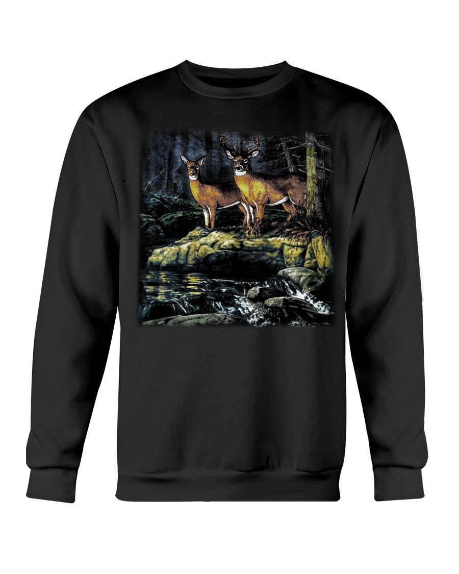 Vintage Holoubek 1991 Black Sweatshirt Deer Buck Sweatshirt 211127