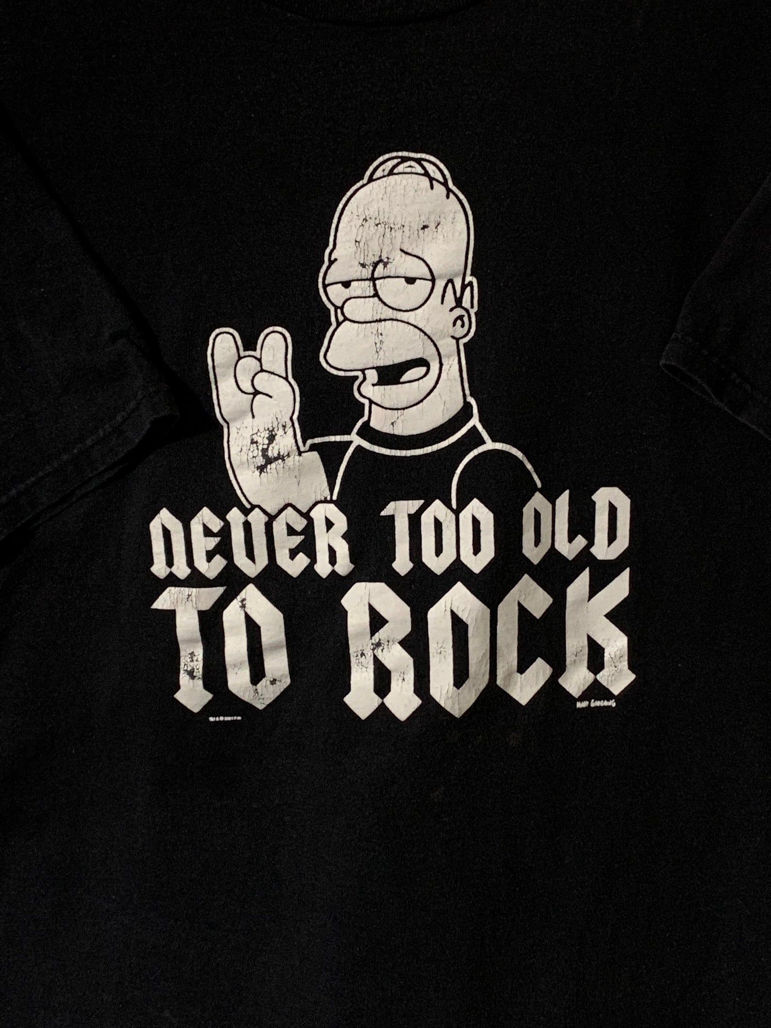 Vintage Homer Simpson T-Shirt Never Too Old To Rock vintage homer simpson t shirt never too old to rock 5bl72
