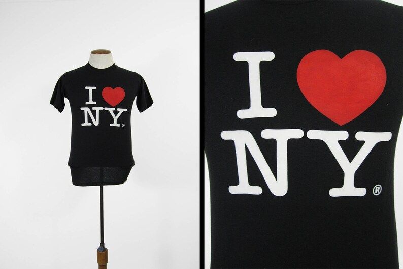 Vintage I Love Ny T Shirt New York City Black 1980S 5050 Tee Made In Usa