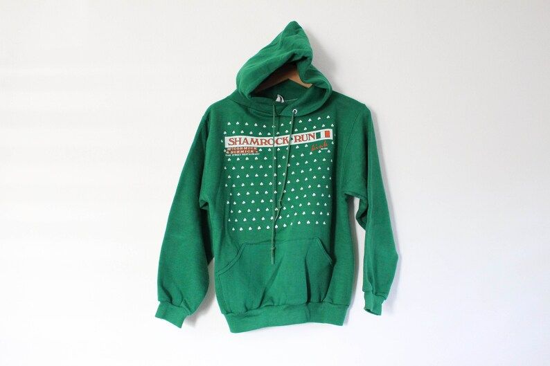 Vintage Ireland Irish Shamrock Run Hooded Sweatshirt