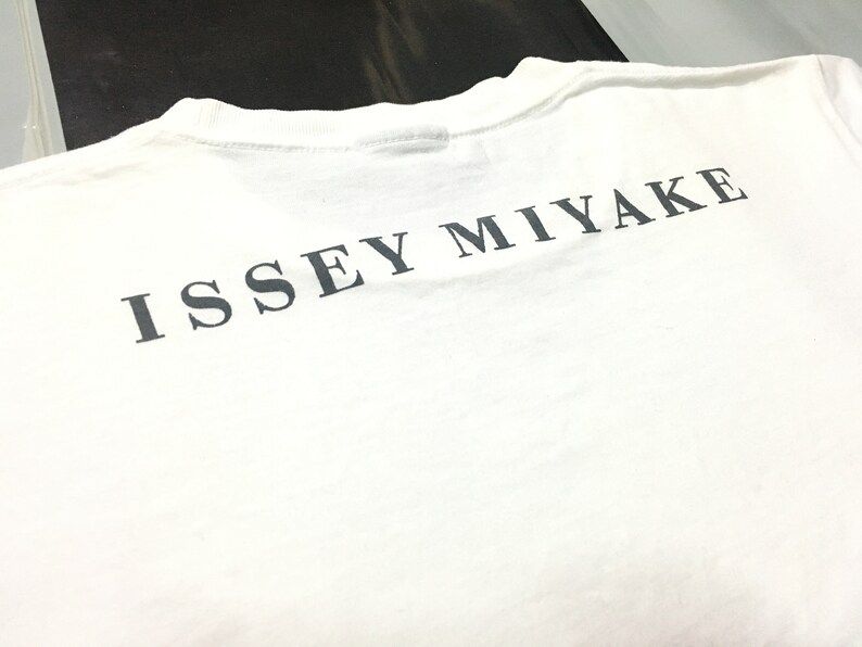 Vintage Issey Miyake Shirt Spell Out Logo On Back Size S White Good Condition