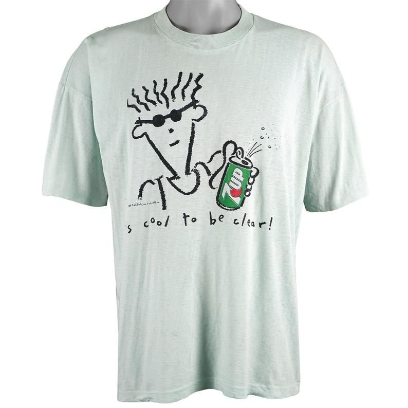 Vintage Fido Dido It's Cool To Be Clear 7Up 1985 Shirt