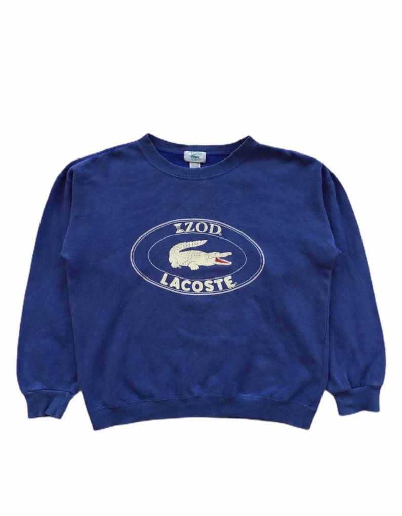 Vintage Izod Lacoste Big Logo Crewneck Sweatshirt 90S Edium