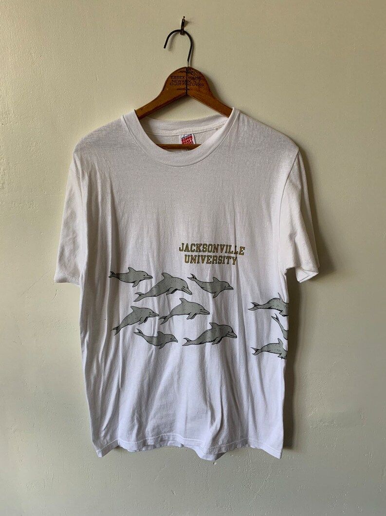 Vintage Jacksonville University 1990S 90S Ju Dolphin Graphic T Shirt