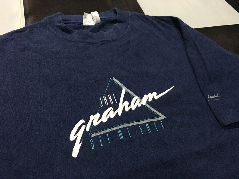 Vintage Jaki Graham Shirt 1986 Set Me Free Single Promo Shirt Uk Rb Soul House Dance Pop Single Stitch