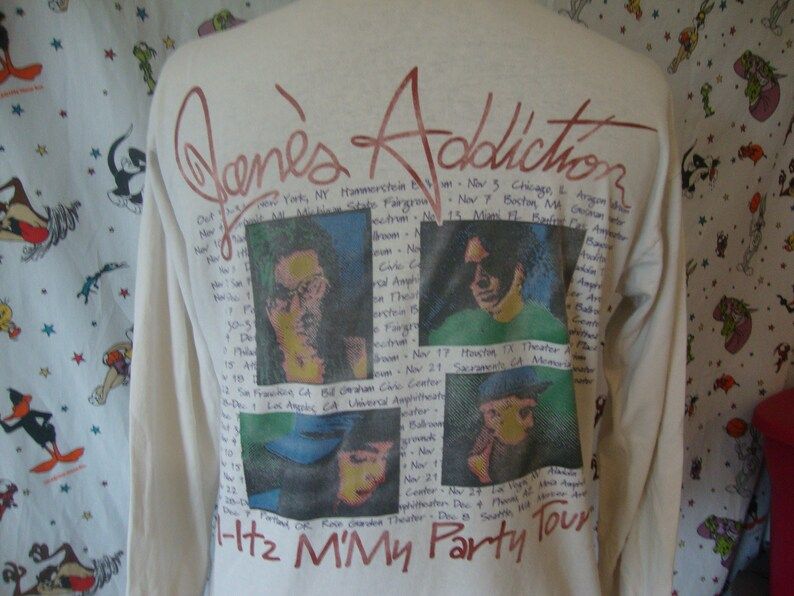 Vintage Janes Addiction Concert I Itz Mmy Party Tour Grunge Long Sleeve Rare 90S 1997 T Shirt