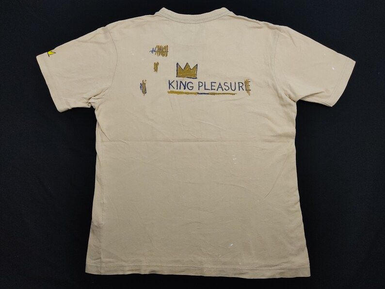 Vintage Jean Michel Basquiat King Pleasure Crown Art Tee T Shirt Spell Out Printed Classic Modern Fashion Inspired Designer Streetwear J366
