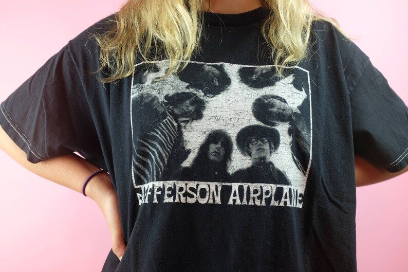 Vintage Jefferson Airplane Tee T Shirt Singer Artist Tour Shirt Music Classic Rock Sz Xl