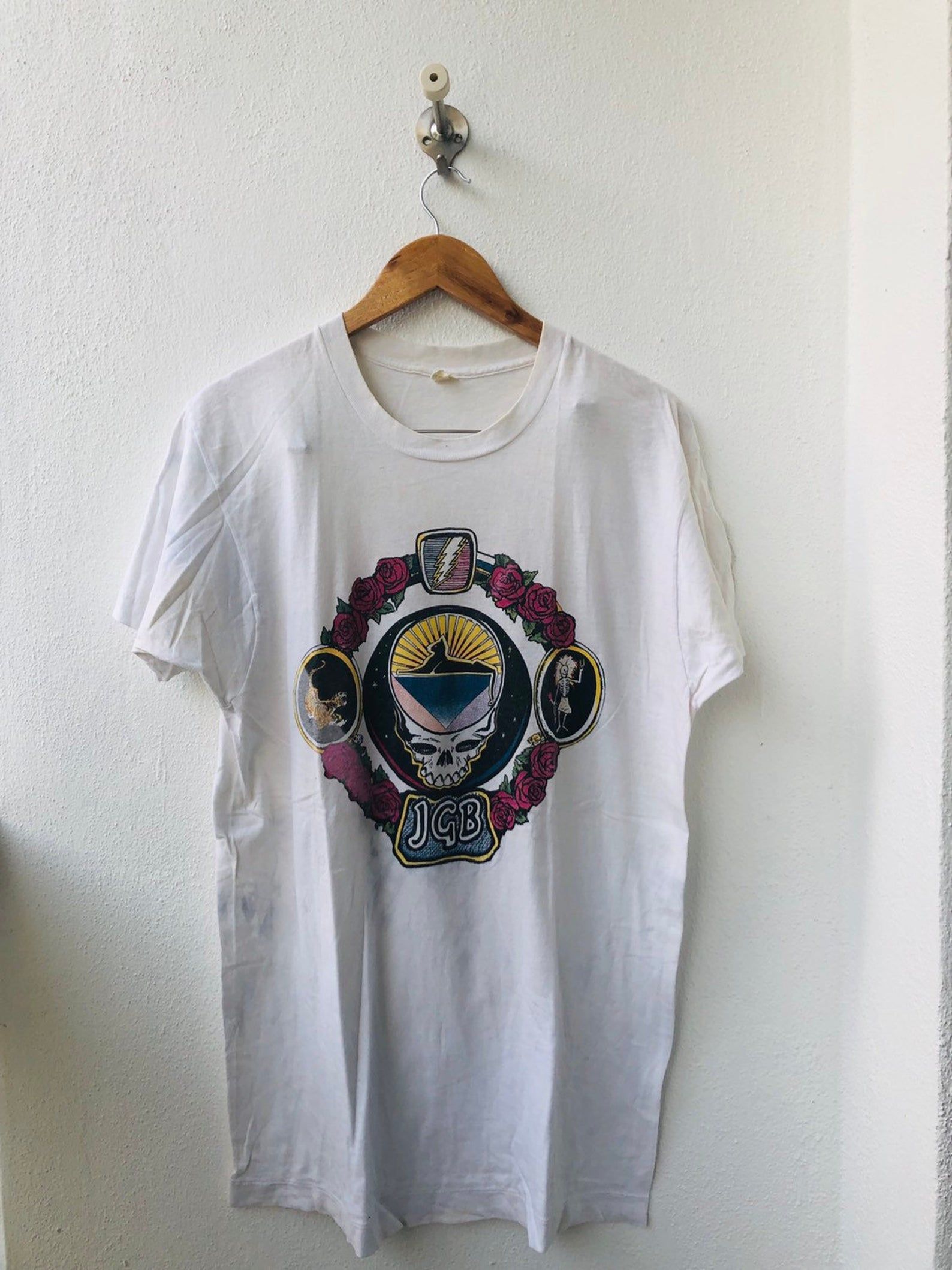 Vintage Jerry Garcia Band Jgb Gratefull Dead Art San Francisco Bay Rock Band Arista Label L Free Postage