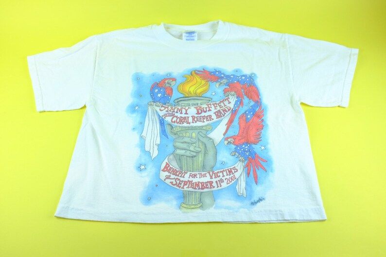 Vintage Jimmy Buffet And The Coral Reefer Band Tee Cropped Fit Arge
