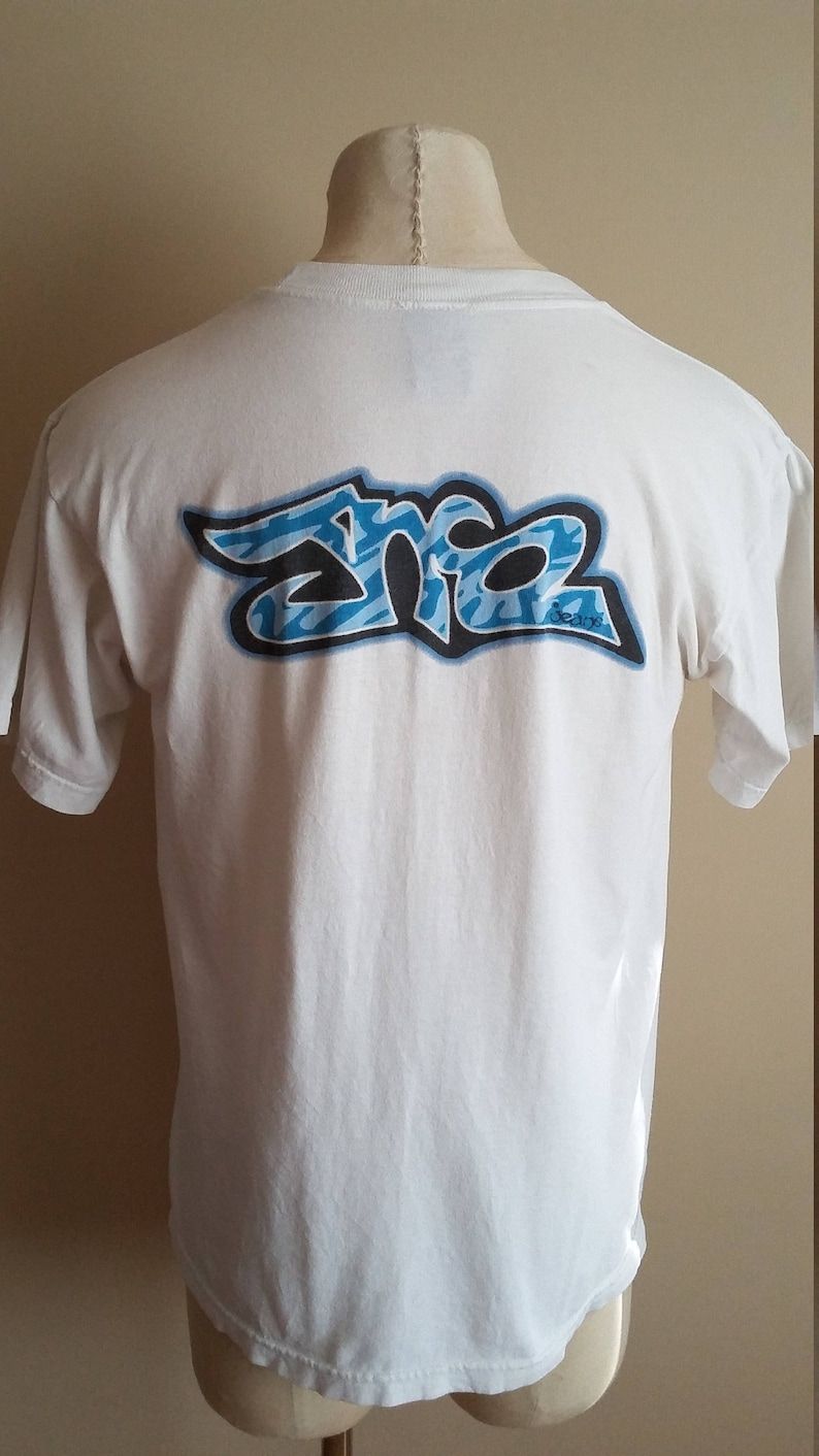 Vintage Jnco Jeans T Shirt 90S Raver Skater T Shirt Graffiti Logo White Made In Usa 100 Cotton