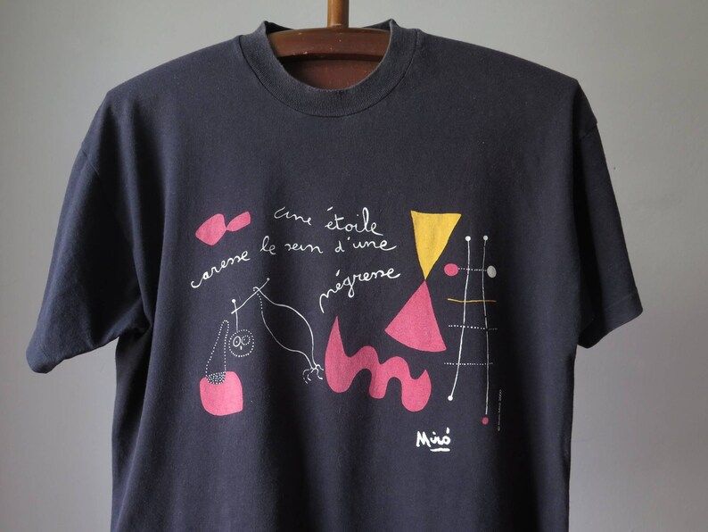 Vintage Joan Miro Tshirt Vintage Art Tshirt Artist Painting Tshirt Artist Succ Miro 2000 Single Stitch Tee T Shirt Have Hole
