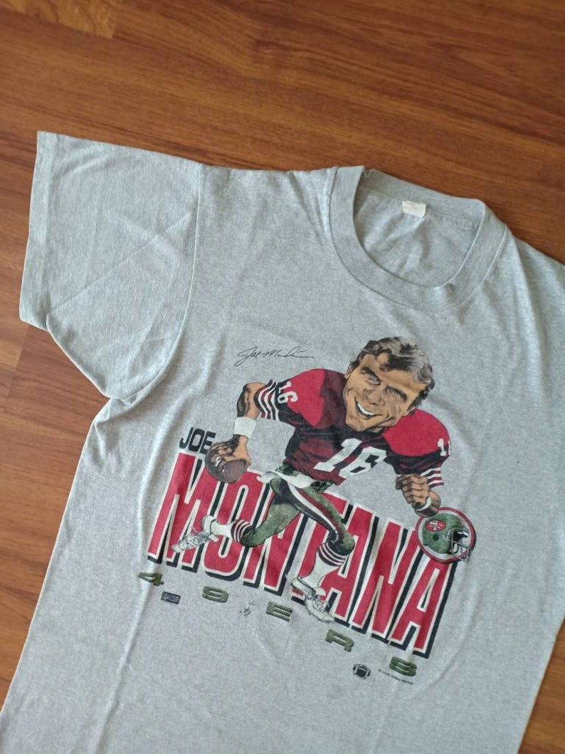 Vintage Joe Montana Caricature 80'S Nfl Shirt
