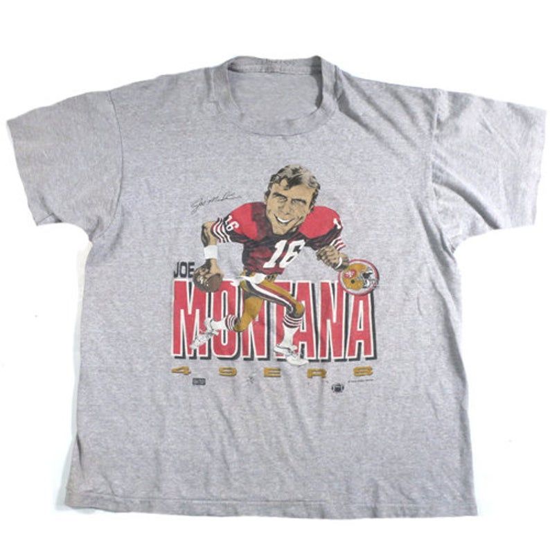 Vintage Joe Montana Caricature SF49ers Nfl Football San Francisco Shirt