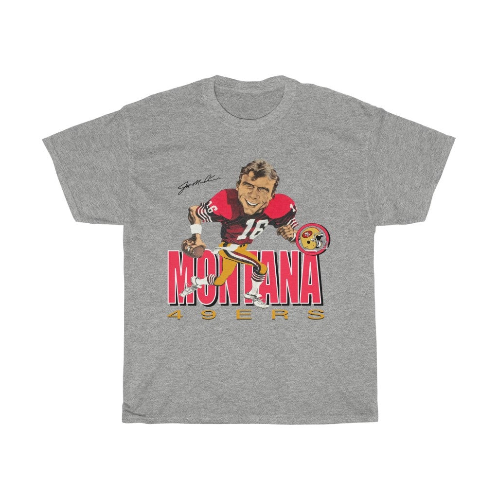 Vintage Joe Montana Caricature T Shirt Sf49Ers Nfl Football San Francisco Tee 211216
