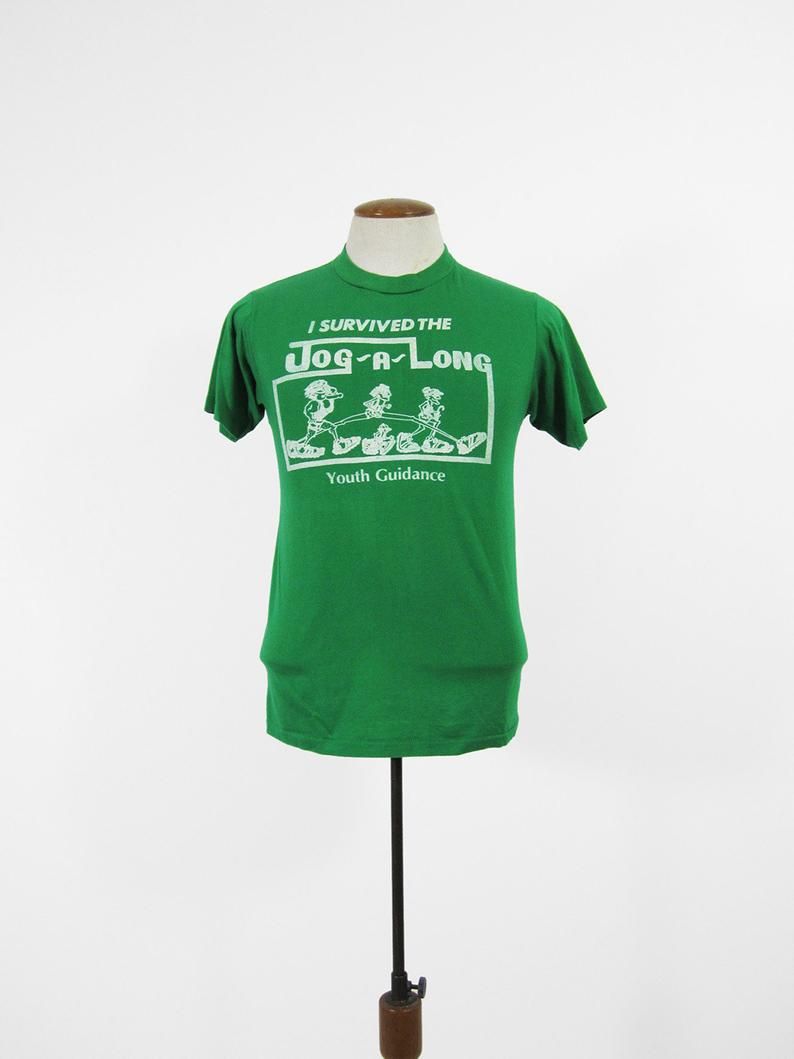 Vintage Jog-A-Long Retro Green Road Race Soft Shirt