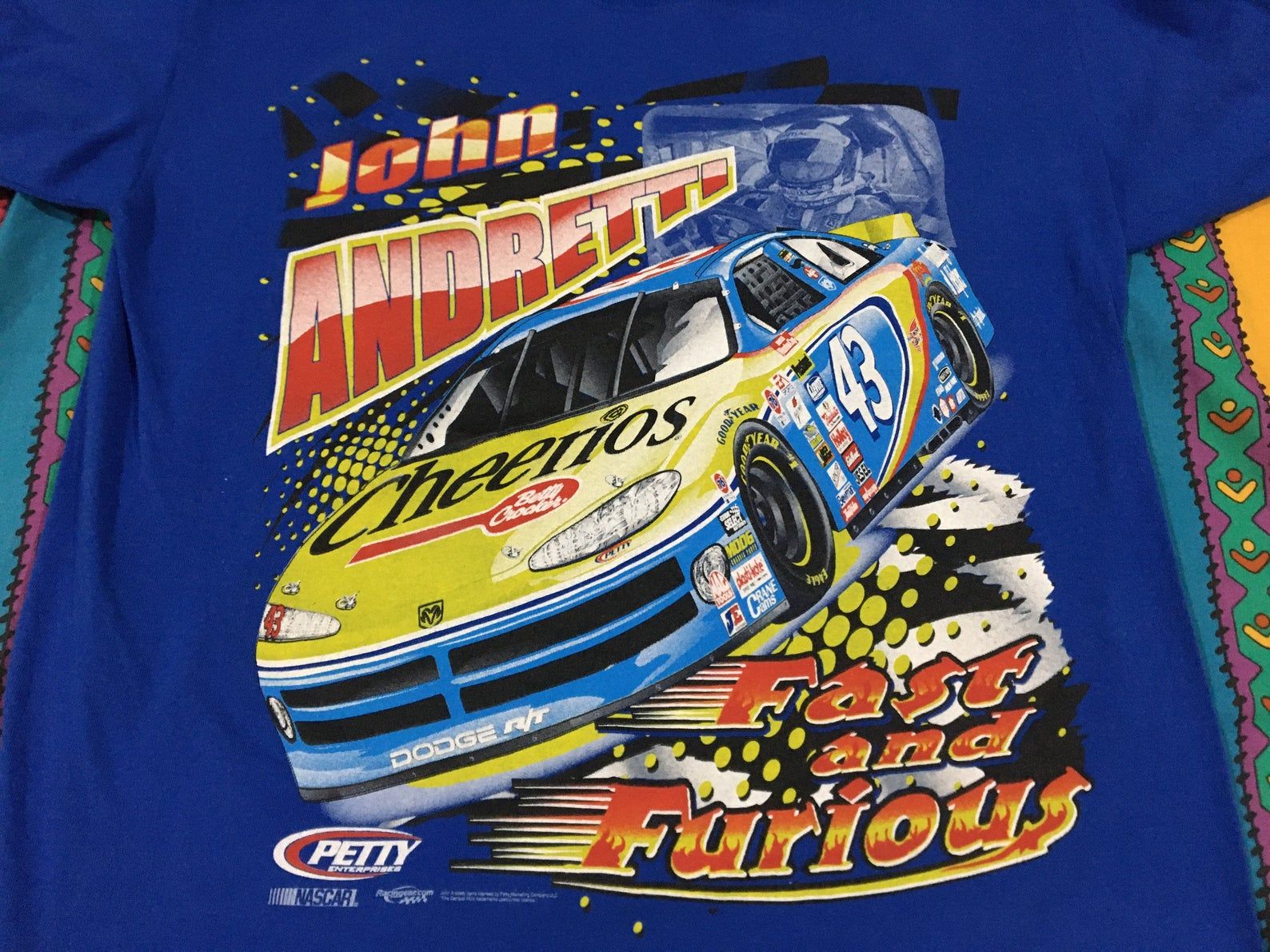 Vintage John Andretti Cheerios Nascar Shirt - Fast And Furious - Sz L - 90S Racing Tee Petty
