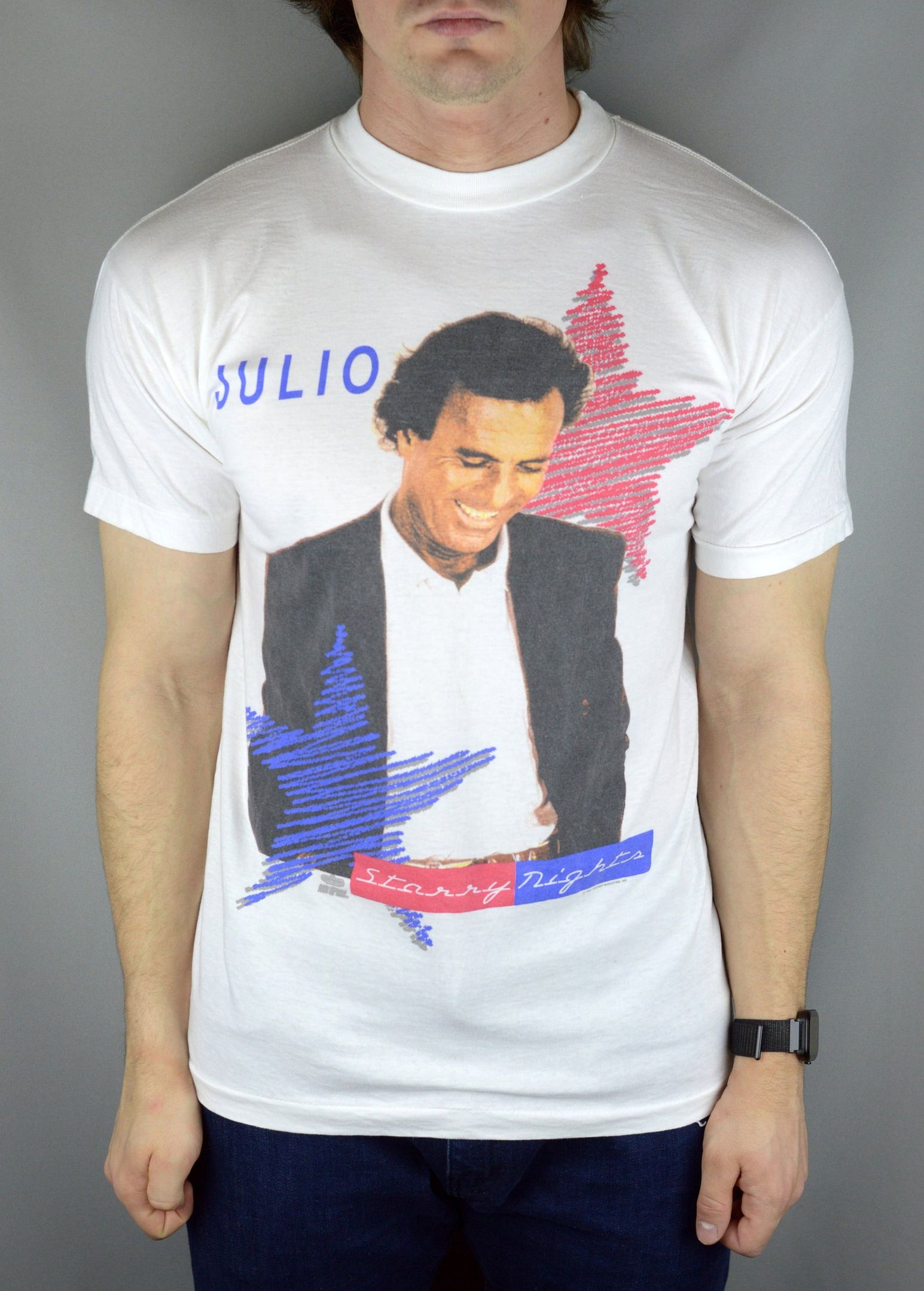 Vintage Julio Iglesias Starry Dights 1991 World Tour T Shirt Single Stitch