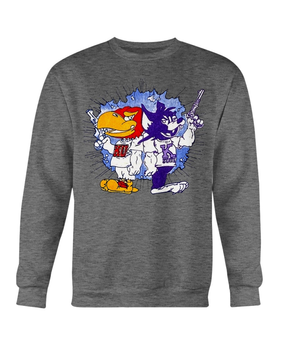 Vintage Kansas Jayhawks Vs Kansas State Wildcats Sweatshirt 211127